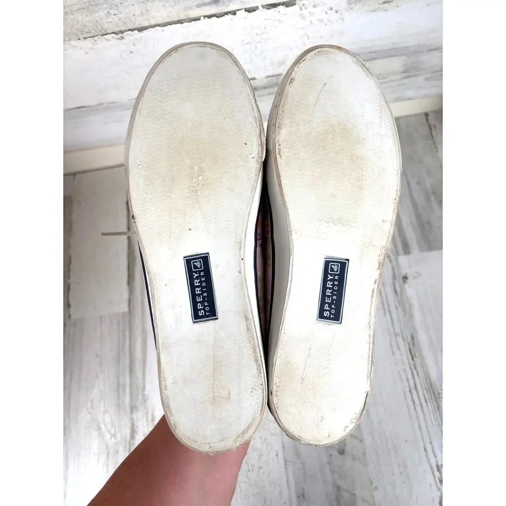 Sperry Womens 10 Pink Pastel Plaid Sequin Boat Shoes Coastal Chic